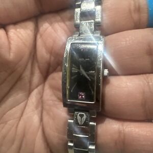 Working NIXON Precious Rare Find Ladies 17mm Watch Black /purple Crystal Fit 6.5